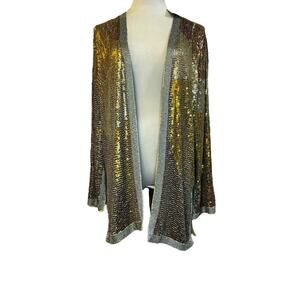 Free People Gold and Silver Sequin Jacket